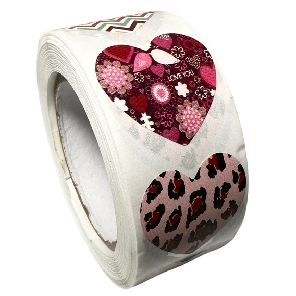 ❤️ H2 Stickers 1" Hearts (8 Designs) 500ct Labels Valentine’s Day - Picture 6 of 7